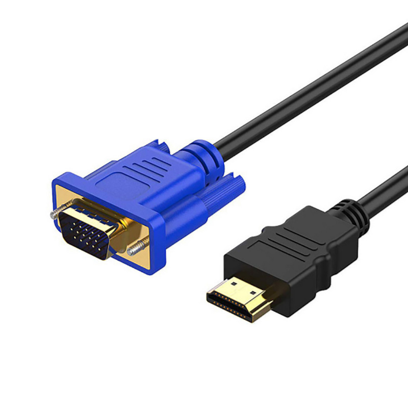 1,8 M su HDMI suderinamas kištukas į VGA kištukas 6 mm VGA kabelis HD 1080P vaizdo keitiklio adapteris, skirtas asmeniniam nešiojamajam kompiuteriui, C tipo kištukas, kelioninis keitiklis