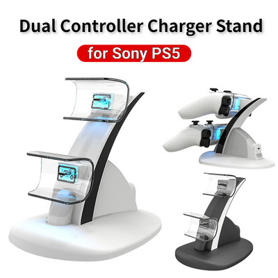 HBP-253 Dual Controller Charger Stand for Sony PS5 Gamepad Wireless Joystick Charging Dock Cradle Cooling Fan Holder Аксесоари