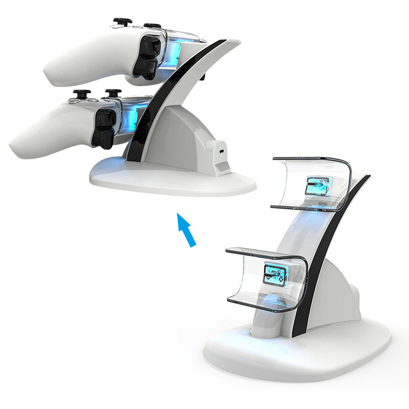 HBP-253 Stalak za punjač s dva kontrolera za Sony PS5 Gamepad Bežični Joystick Punjač Dock Postolje Rashladni ventilator Držač Pribor