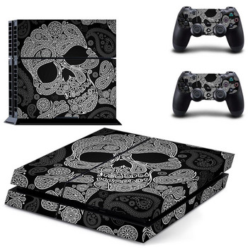 Pure White Silver Metal Black Skin Sticker Decal за конзола Sony PlayStation 4 и 2 контролера PS4 Fat Skin Sticker Vinyl