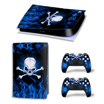 GAMEGENIXX PS5 Digital Edition Skin Sticker Waves Protective Decal Подвижен капак за конзола PS5 и 2 контролера