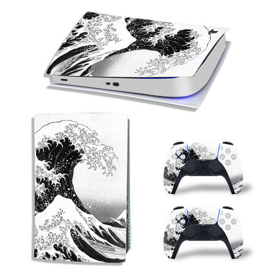 GAMEGENIXX PS5 Digital Edition Skin Sticker Waves Zaštitna naljepnica Uklonjivi poklopac za PS5 konzolu i 2 kontrolera