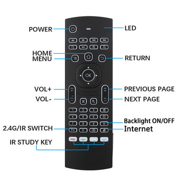 MX3 Smart Voice Τηλεχειριστήριο Air Mouse Backlit MX3 2.4G RF Ασύρματο πληκτρολόγιο IR Learning για Android 9.0 TV BOX X96 H96 MAX