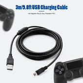 USB kabel za punjenje od 3 m, žica s magnetskim prstenom, USB stabilna sigurnost, praktična i izdržljiva za Sony PS3 bežični upravljač