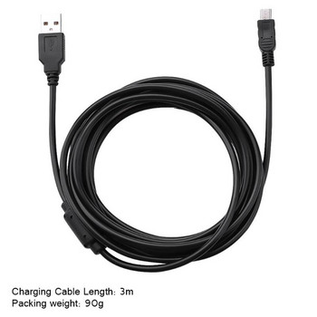 3 м USB кабел за зареждане Кабел с магнитен пръстен USB Стабилна безопасност Практичен и издръжлив за безжичен контролер Sony PS3