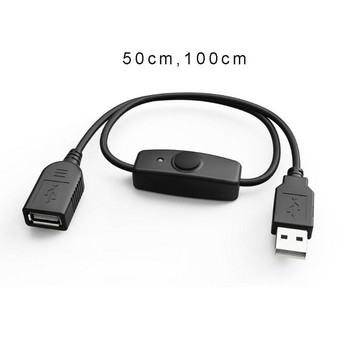 Синхронизиране на данни USB 2.0 удължителен кабел USB удължителен кабел с ON OFF индикатор за превключвател за Raspberry Pi PC USB вентилатор LED лампа