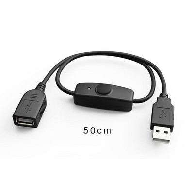 Datu sinhronizācijas USB 2.0 pagarinātāja vada USB pagarinātāja kabelis ar ON OFF slēdža indikatoru Raspberry Pi datora USB ventilatora LED lampai