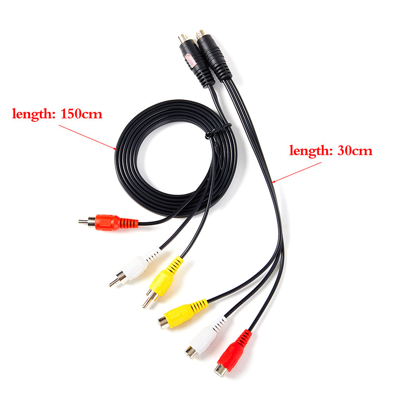 1,5 metara S-Video 4-pinski muški na 3-RCA muški utikač video kabel 3 RCA muški na 4 pinski S-video muški video adapterski kabel Kabel 1,5 m/0,3 m