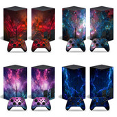Xbox Series X konzolhoz és 2 vezérlőhöz Skin Sticker Nebula Design védő vinyl borító teljes készlet