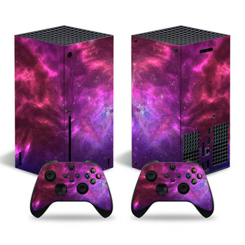 Για κονσόλα Xbox Series X και 2 χειριστήρια Skin Sticker Nebula Design Προστατευτικό κάλυμμα περιτυλίγματος βινυλίου Πλήρες σετ