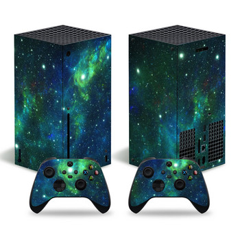 Για κονσόλα Xbox Series X και 2 χειριστήρια Skin Sticker Nebula Design Προστατευτικό κάλυμμα περιτυλίγματος βινυλίου Πλήρες σετ