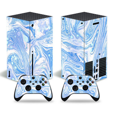 Xbox Series X konzolhoz és 2 vezérlőhöz Skin Sticker Nebula Design védő vinyl borító teljes készlet