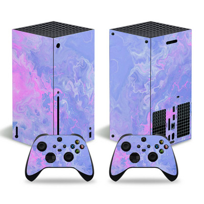 Xbox Series X konzolhoz és 2 vezérlőhöz Skin Sticker Nebula Design védő vinyl borító teljes készlet