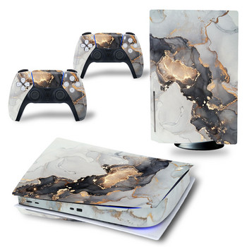 GAMEGENIXX PS5 Standard Disc Skin Skin Sticker Marble Texture Προστατευτικό κάλυμμα αυτοκόλλητων βινυλίου για κονσόλα PS5 και 2 χειριστήρια