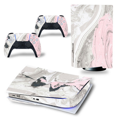 GAMEGENIXX PS5 standardse plaadi nahakleebis Marmorist tekstuuriga kaitsev vinüülkleebise kate PS5 konsooli ja 2 kontrolleri jaoks