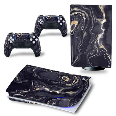 GAMEGENIXX PS5 standardse plaadi nahakleebis Marmorist tekstuuriga kaitsev vinüülkleebise kate PS5 konsooli ja 2 kontrolleri jaoks