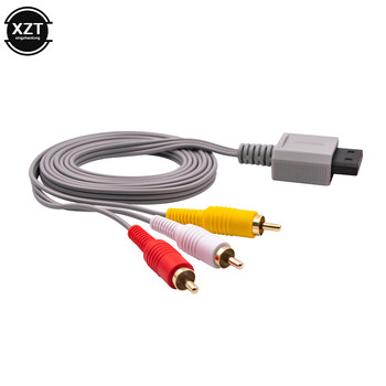 1.8m 3 RCA кабел за Nintendo Wii контролер конзола аудио видео AV кабел композитен 480p позлатен RCA за Nintend Wii кабел