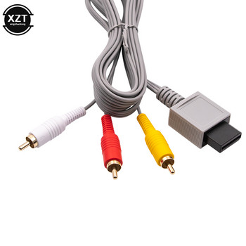 1.8m 3 RCA кабел за Nintendo Wii контролер конзола аудио видео AV кабел композитен 480p позлатен RCA за Nintend Wii кабел