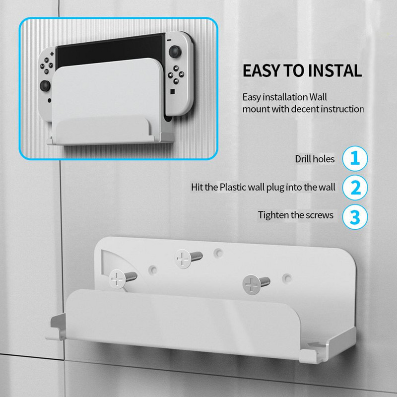 Falra szerelhető állványtartó Dokk tárolókonzol Védőtartozékok Kompatibilis Switch Oled Host NS Tv Box