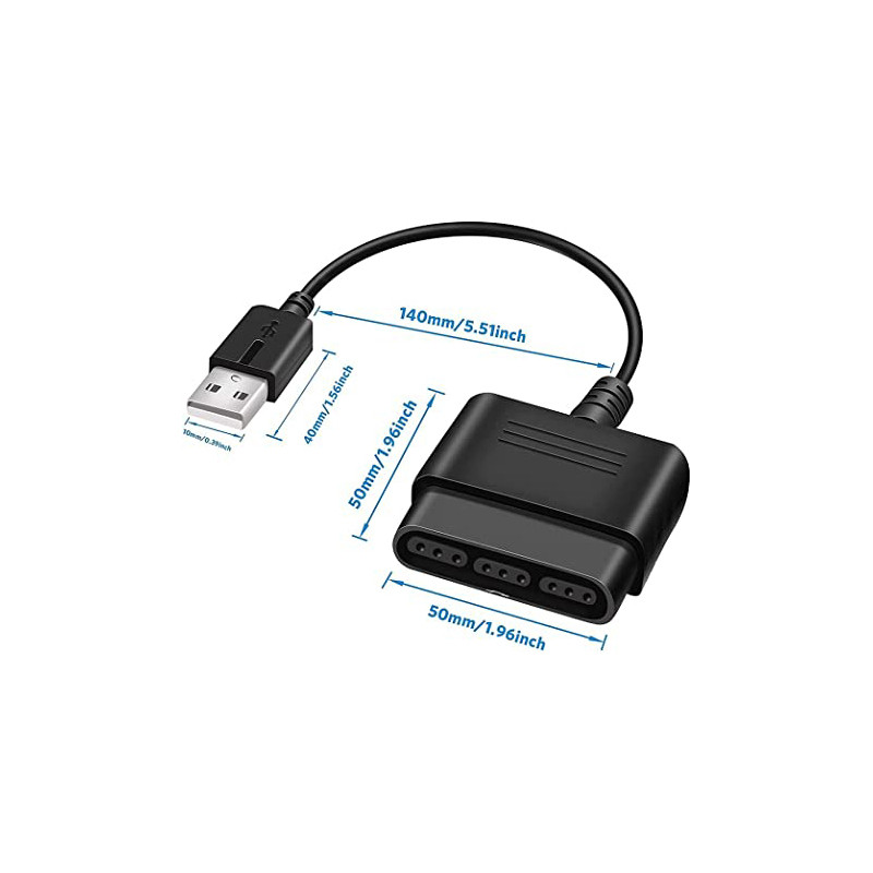 Pretvarač PS2 kontrolera u USB adapter, kompatibilan s PS1/PS2 kontrolerom Gamepad na PS3/PC kontroler Nije potreban upravljački program