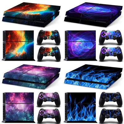 PS4 Galaxy Blue Galactic mängu vinüülkleebise kaitsekatte kleebis PS4 konsooli ja 2 kontrolleri naha jaoks