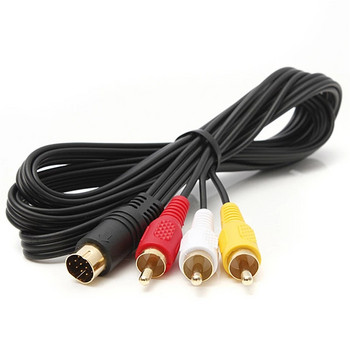 1.8M 6 фута аудио-видео AV кабел позлатен/никелиран щепсел за Sega за Saturn A/V RCA свързващ кабел