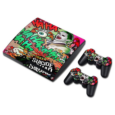 PS 3 Slim Console Skins + 2PCS Joypad valdiklio lipdukai, skirti PS 3 Slim Vinyl Skin lipdukas PS 3 plonam lipdukui