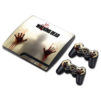 PS 3 Slim Console Skins + 2PCS Joypad valdiklio lipdukai, skirti PS 3 Slim Vinyl Skin lipdukas PS 3 plonam lipdukui