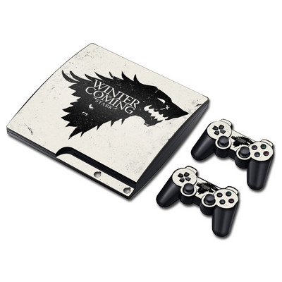 PS 3 Slim Console Skins + 2PCS Joypad valdiklio lipdukai, skirti PS 3 Slim Vinyl Skin lipdukas PS 3 plonam lipdukui