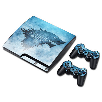 PS 3 Slim Console Skins + 2PCS Joypad valdiklio lipdukai, skirti PS 3 Slim Vinyl Skin lipdukas PS 3 plonam lipdukui