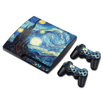 PS 3 Slim Console Skins + 2PCS Joypad valdiklio lipdukai, skirti PS 3 Slim Vinyl Skin lipdukas PS 3 plonam lipdukui
