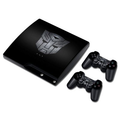 PS 3 Slim Console Skins + 2PCS Joypad valdiklio lipdukai, skirti PS 3 Slim Vinyl Skin lipdukas PS 3 plonam lipdukui