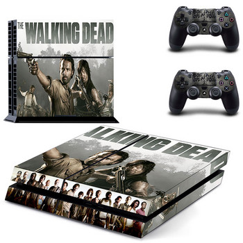 Αυτοκόλλητο αυτοκόλλητου δέρματος PS4 Walking Dead για κονσόλα Sony PlayStation 4 και 2 χειριστήρια PS4 Skin Sticker Vinyl