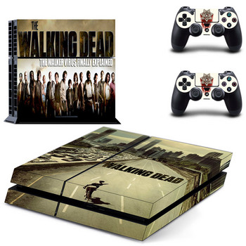 Αυτοκόλλητο αυτοκόλλητου δέρματος PS4 Walking Dead για κονσόλα Sony PlayStation 4 και 2 χειριστήρια PS4 Skin Sticker Vinyl