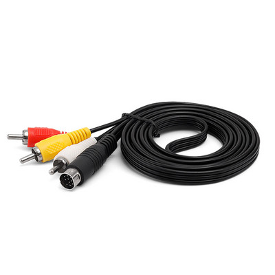 Zelta pārklājuma/niķeļa pārklājuma spraudnis karstā izpārdošana Izturīgs 1,8 M 6 pēdu audio-video AV kabelis priekš Sega priekš Saturn A/V RCA savienojuma vads