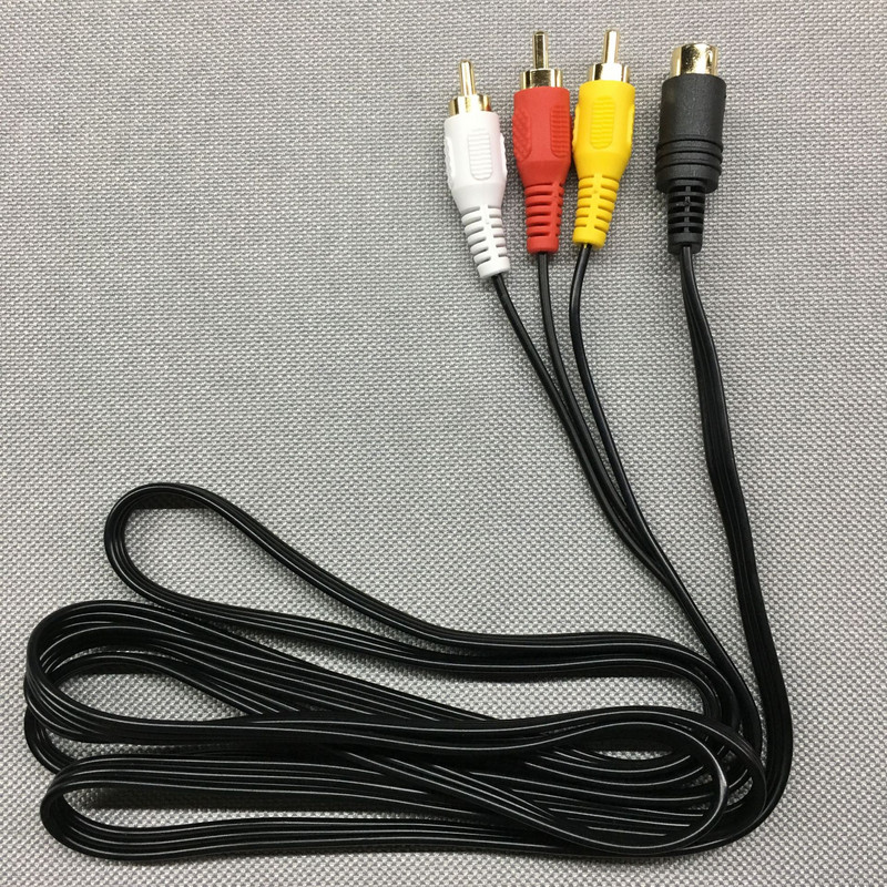 Zelta pārklājuma/niķeļa pārklājuma spraudnis karstā izpārdošana Izturīgs 1,8 M 6 pēdu audio-video AV kabelis priekš Sega priekš Saturn A/V RCA savienojuma vads