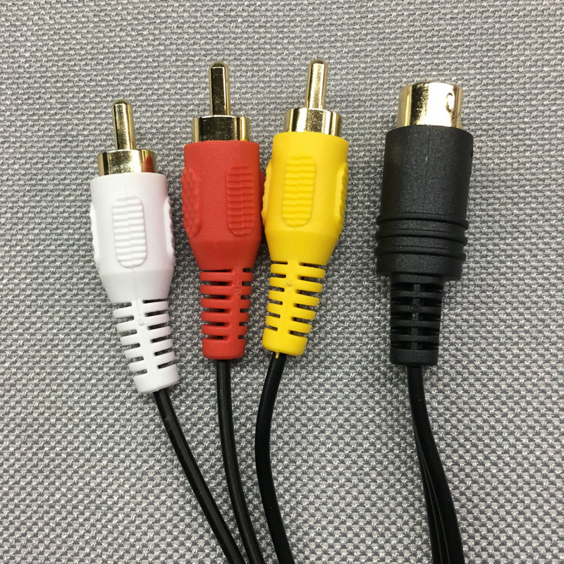 Zelta pārklājuma/niķeļa pārklājuma spraudnis karstā izpārdošana Izturīgs 1,8 M 6 pēdu audio-video AV kabelis priekš Sega priekš Saturn A/V RCA savienojuma vads