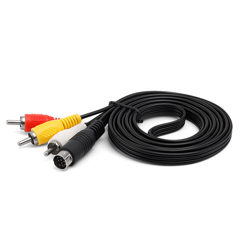 Zelta pārklājuma/niķeļa pārklājuma spraudnis karstā izpārdošana Izturīgs 1,8 M 6 pēdu audio-video AV kabelis priekš Sega priekš Saturn A/V RCA savienojuma vads