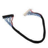 Куки LVDS кабел D8 FIX-30P-D8 FIX 30 двойни извода 2 канала 8 бита 1.0 мм Стъпка 250 мм 500 мм 17-21 инча LCD дисплей Панел Екранен контролер