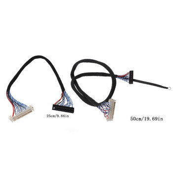 Куки LVDS кабел D8 FIX-30P-D8 FIX 30 двойни извода 2 канала 8 бита 1.0 мм Стъпка 250 мм 500 мм 17-21 инча LCD дисплей Панел Екранен контролер