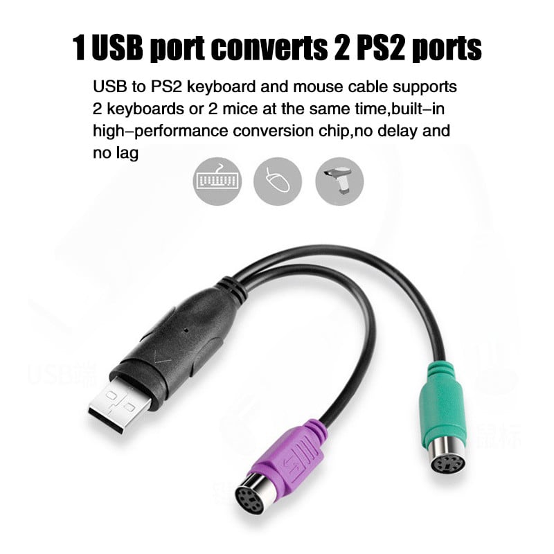USB 2.0 muški na PS/2 PS2 ženski adapter kabela za napajanje, pretvarač kabela za miš, tipkovnicu, adapter za podatkovni kabel s okruglom glavom