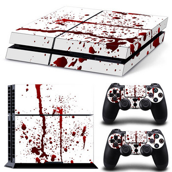 GAMEGENIXX Skin Sticker Bloody Design Αφαιρούμενο κάλυμμα PVC βινύλιο για κονσόλα PS4 και 2 χειριστήρια