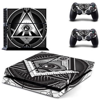 Αυτοκόλλητο αυτοκόλλητου δέρματος PS4 Eye of Providence για κονσόλα DualShock PlayStation 4 και 2 χειριστήρια PS4 Fat Skin Sticker Vinyl