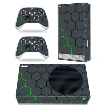 Για κονσόλα Xbox Series S και 2 χειριστήρια Lattice Design Skin Sticker Αφαιρούμενο κάλυμμα PVC Vinyl Xbox Series S