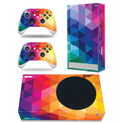 Xbox Series S konsolei un 2 kontrolieriem Režģa dizaina ādas uzlīme Noņemams vāks PVC vinila Xbox Series S