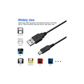 3DS USB кабел за зареждане, кабел за захранване за зареждане за Nintendo New 3DS XL/Нов 3DS/ 3DS XL/ 3DS/Нов 2DS XL/Нов 2DS/ 2DS XL/ 2DS/ DSi