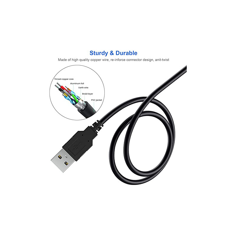 3DS USB lādētāja kabelis, strāvas uzlādes vads priekš Nintendo New 3DS XL/Jaunais 3DS/ 3DS XL/ 3DS/ Jaunais 2DS XL/Jaunais 2DS/ 2DS XL/ 2DS/ DSi