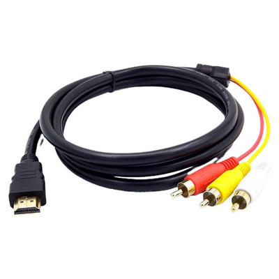 Нов ГОРЕЩ 1.8m HDMI-съвместим мъжки към 3 RCA 1080P AV за HDTV ТВ кабел кабел DVD компонент конвертиране на видео аудио P2Z2