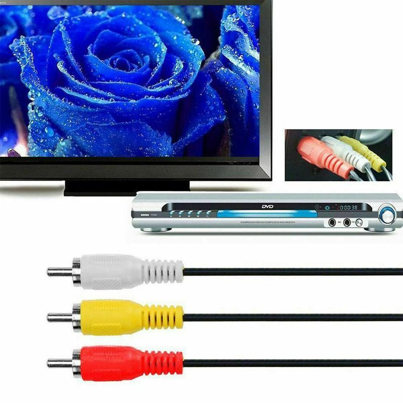 Jauns HOT 1,8 m HDMI saderīgs vīrs uz 3 RCA 1080P AV HDTV televizoram Vada kabelis DVD komponents Pārveidojiet video audio P2Z2
