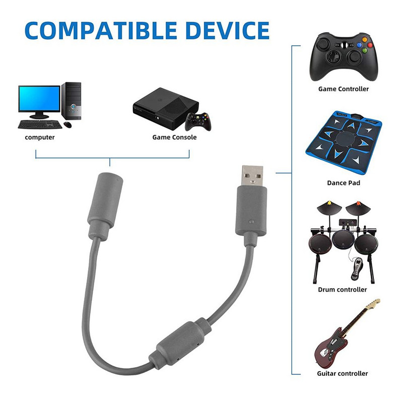 Zamjenski USB odvojivi adapterski kabel za Xbox 360 žičani upravljački kabel, produžni kabel za PC pretvarač s bilo kojom PC igrom